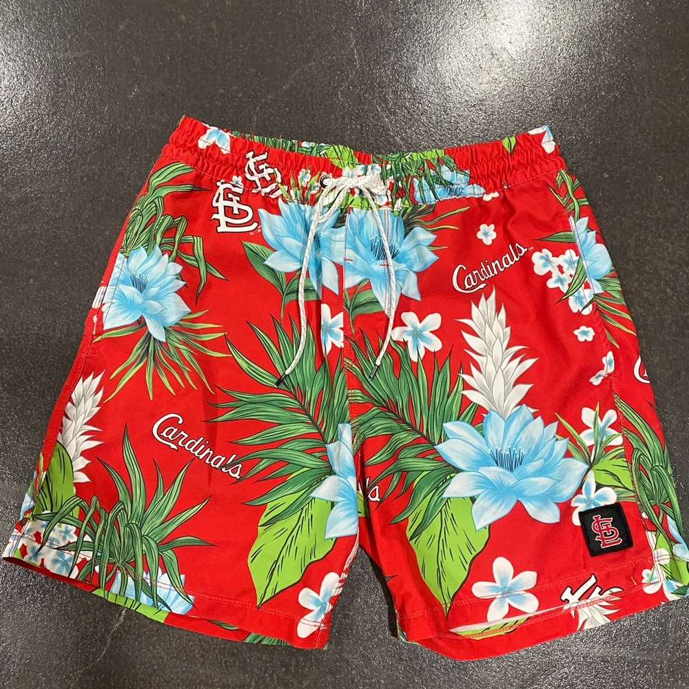 Hurley Red Floral Men's Small Swim Shorts STL Cardinals